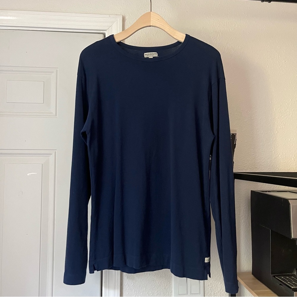 KNICKERBOCKER New York City blue cotton crew neck long sleeve‎ T-shirt tee
